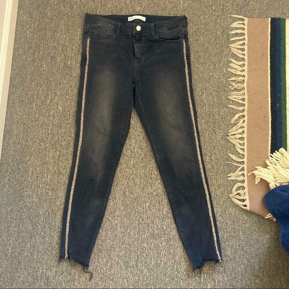 Zara jeans Z1975 glitter embroidered